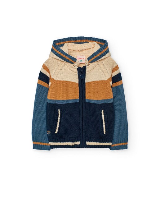 Imagen 0 de Chaqueta tricotosa de bebé con capucha y bolsillos