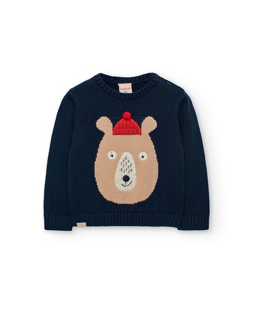 Imagen 0 de Jersey de niño con dibujo frontal y abertura en cuello