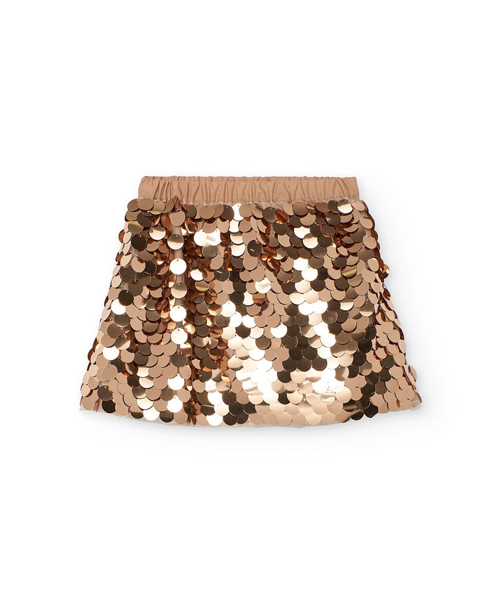 Falda corta liso de niña - Boboli - Oro Oro-1
