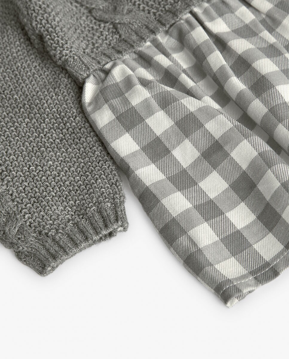 Vestido de bebé niña con manga larga y cuadros · Boboli · El Corte