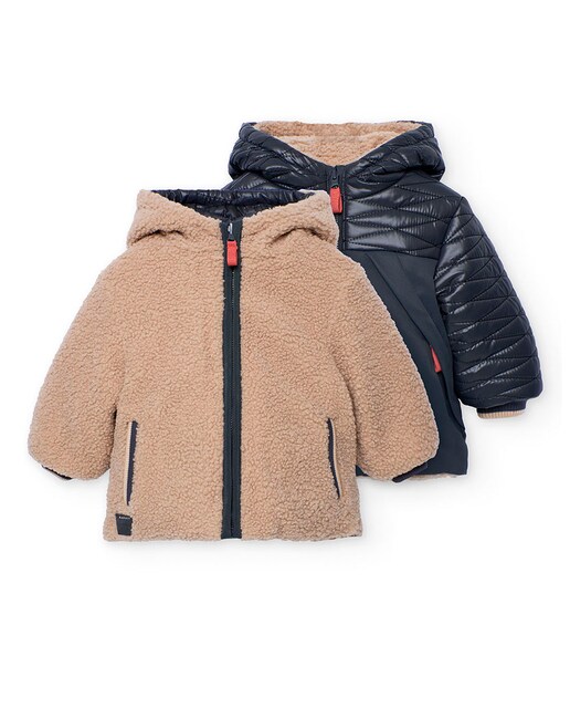 Imagen 0 de Parka reversible de bebé con capucha y borreguito