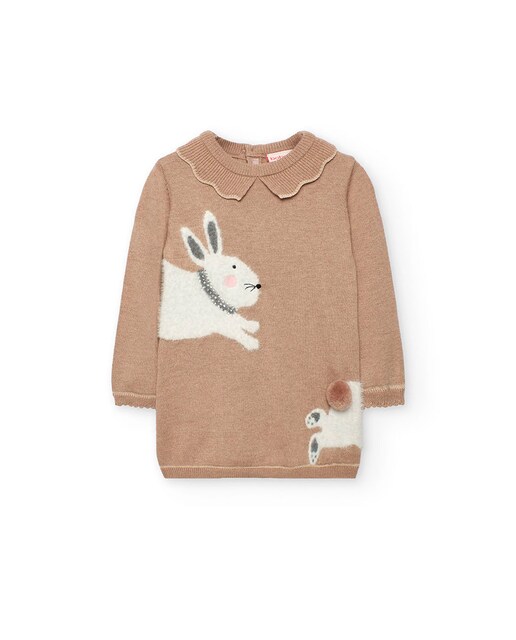 Imagen 0 de Vestido de niña con manga larga y estampado