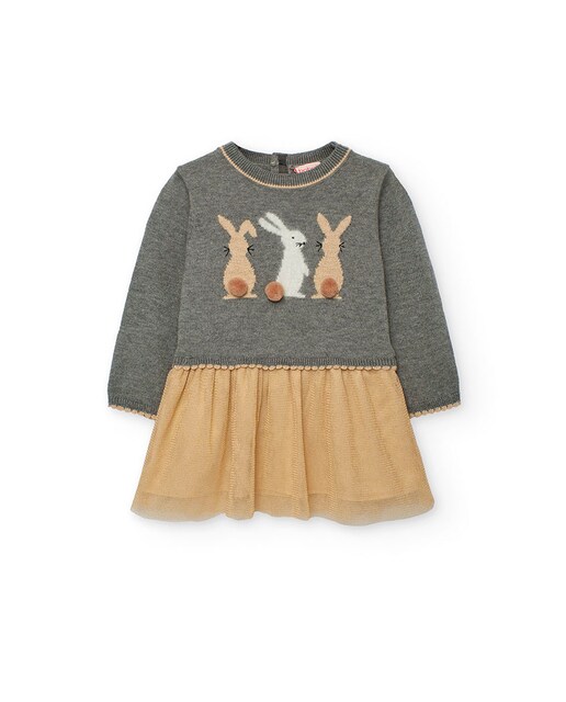 Imagen 0 de Vestido de niña con manga larga y estampado