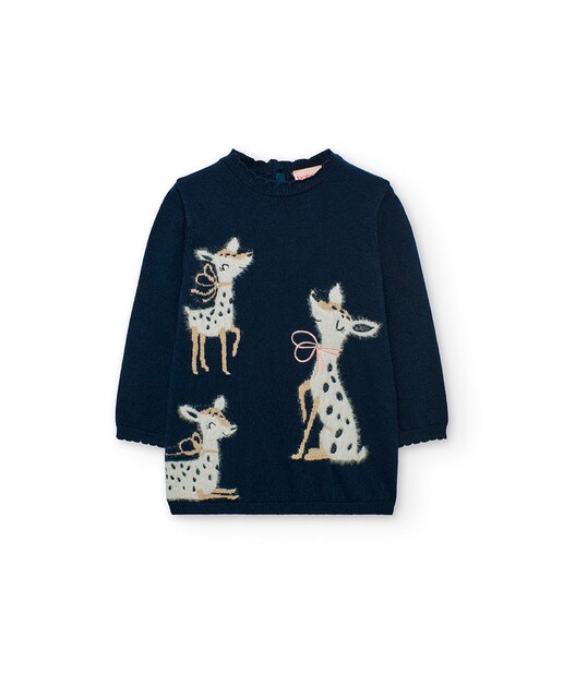 Imagen 0 de Vestido de bebé niña con manga larga y estampado