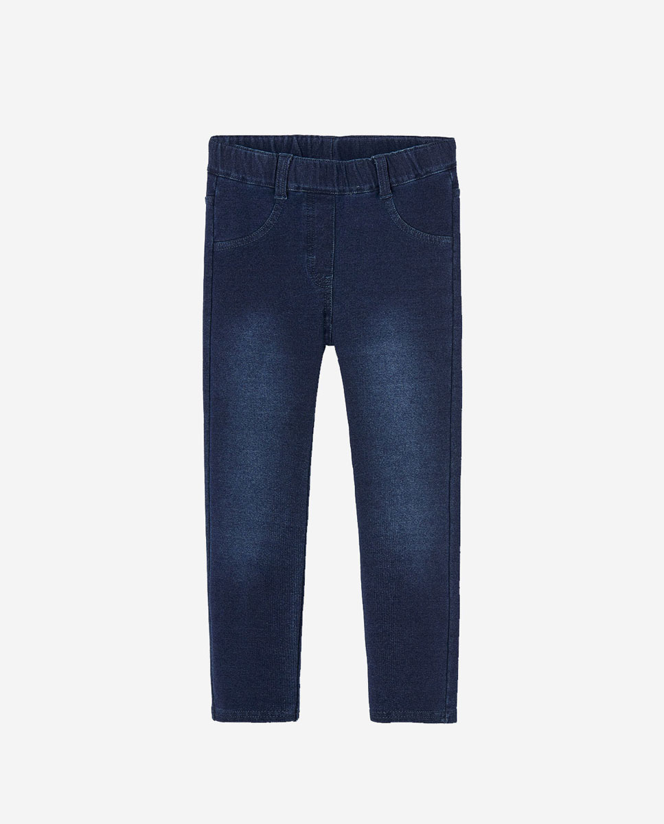 Imagen 0 de Pantalón denim de niña de tiro alto Azul denim