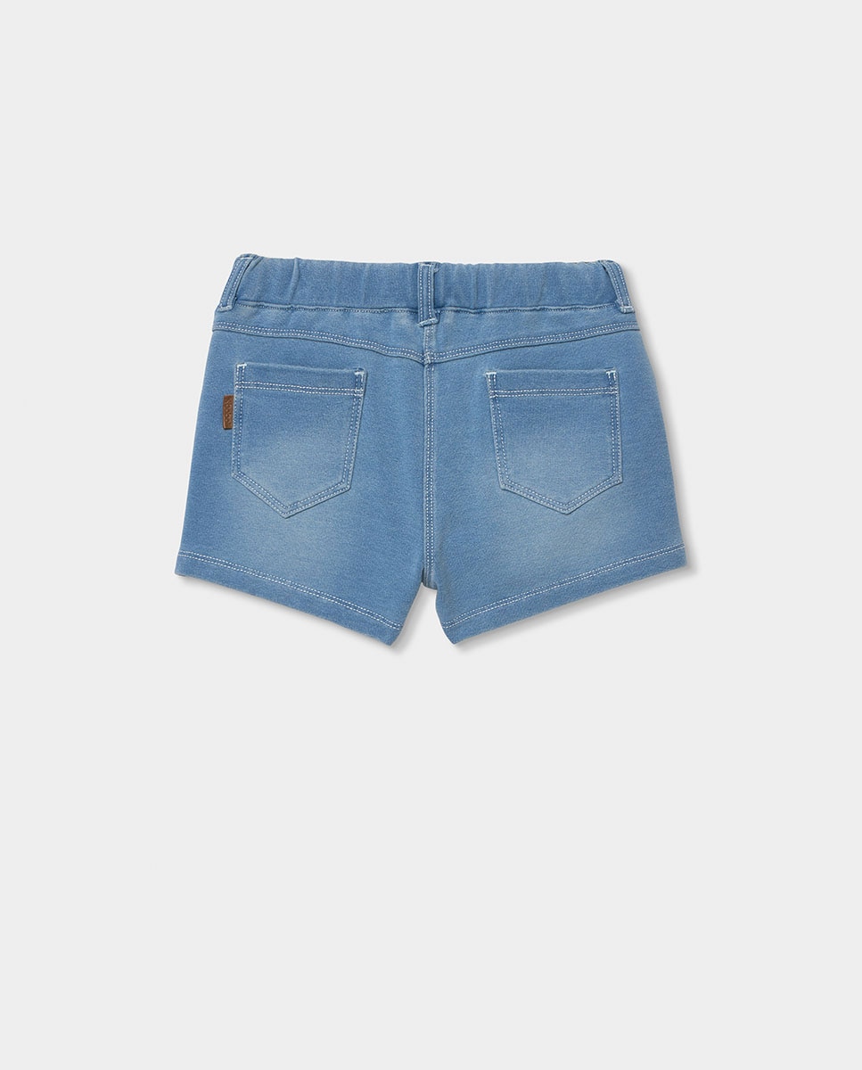 Pantalones short felpa denim bleach - Boboli - Azul denim Azul denim-3