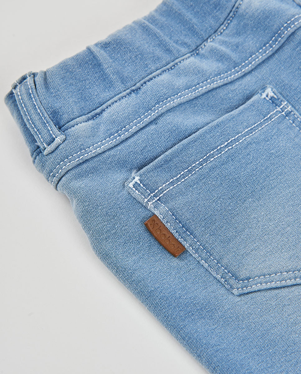 Pantalones short felpa denim bleach - Boboli - Azul denim Azul denim-4