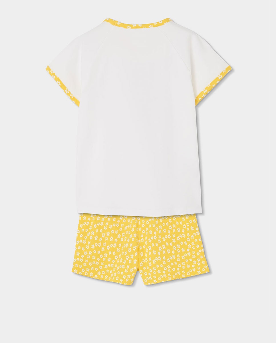 Pijama punto manga corta de niña - Boboli - Blanco / Amarillo Blanco / Amarillo-3