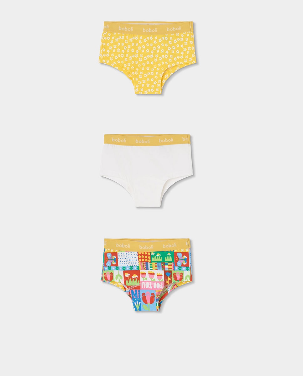 Imagen 0 de Pack 3 braguitas de niña Amarillo