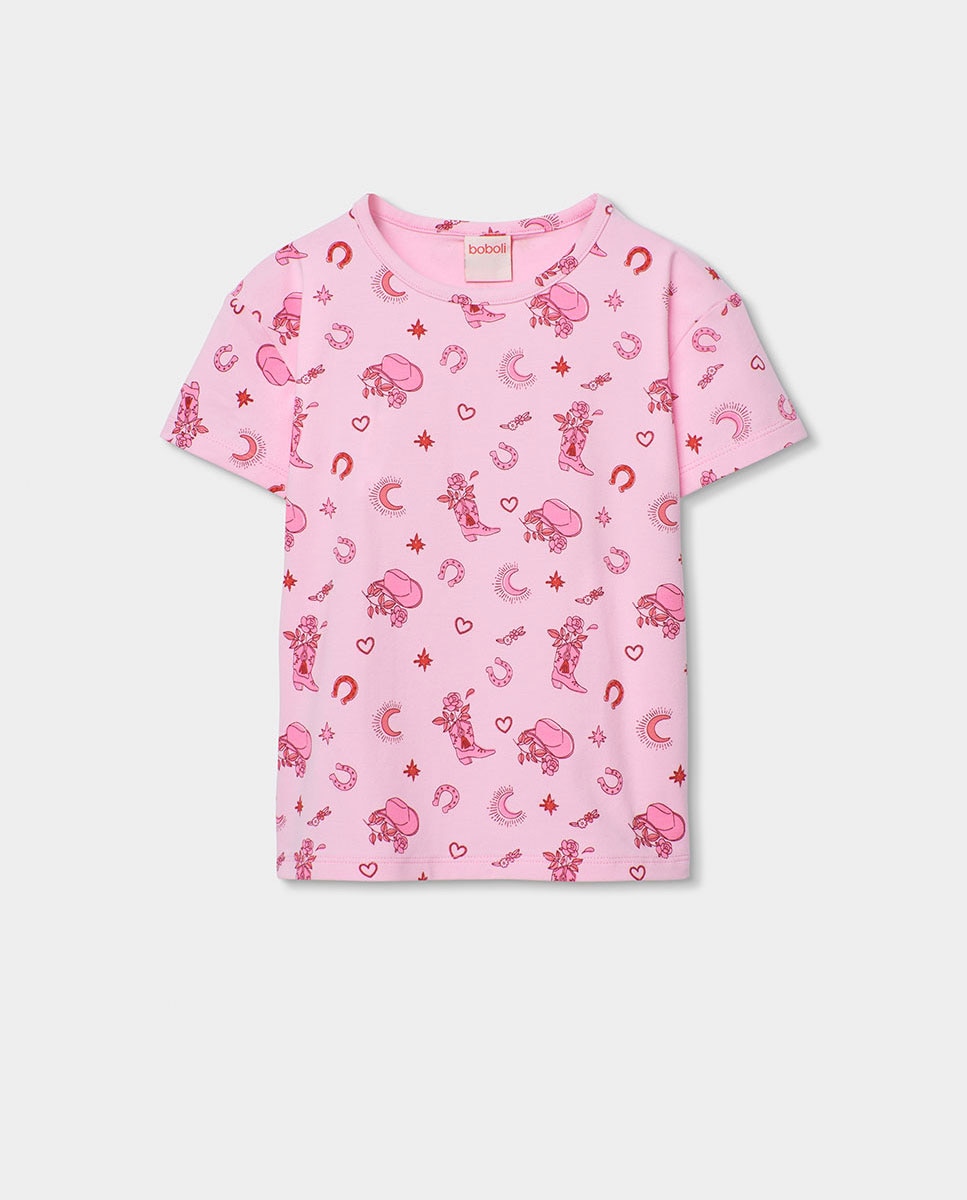 Pijama punto estampado de niña - Boboli - Rosa Rosa-2