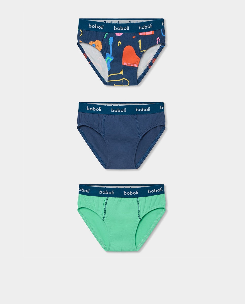 Imagen 0 de Pack 3 calzoncillos punto de niño Azul marino