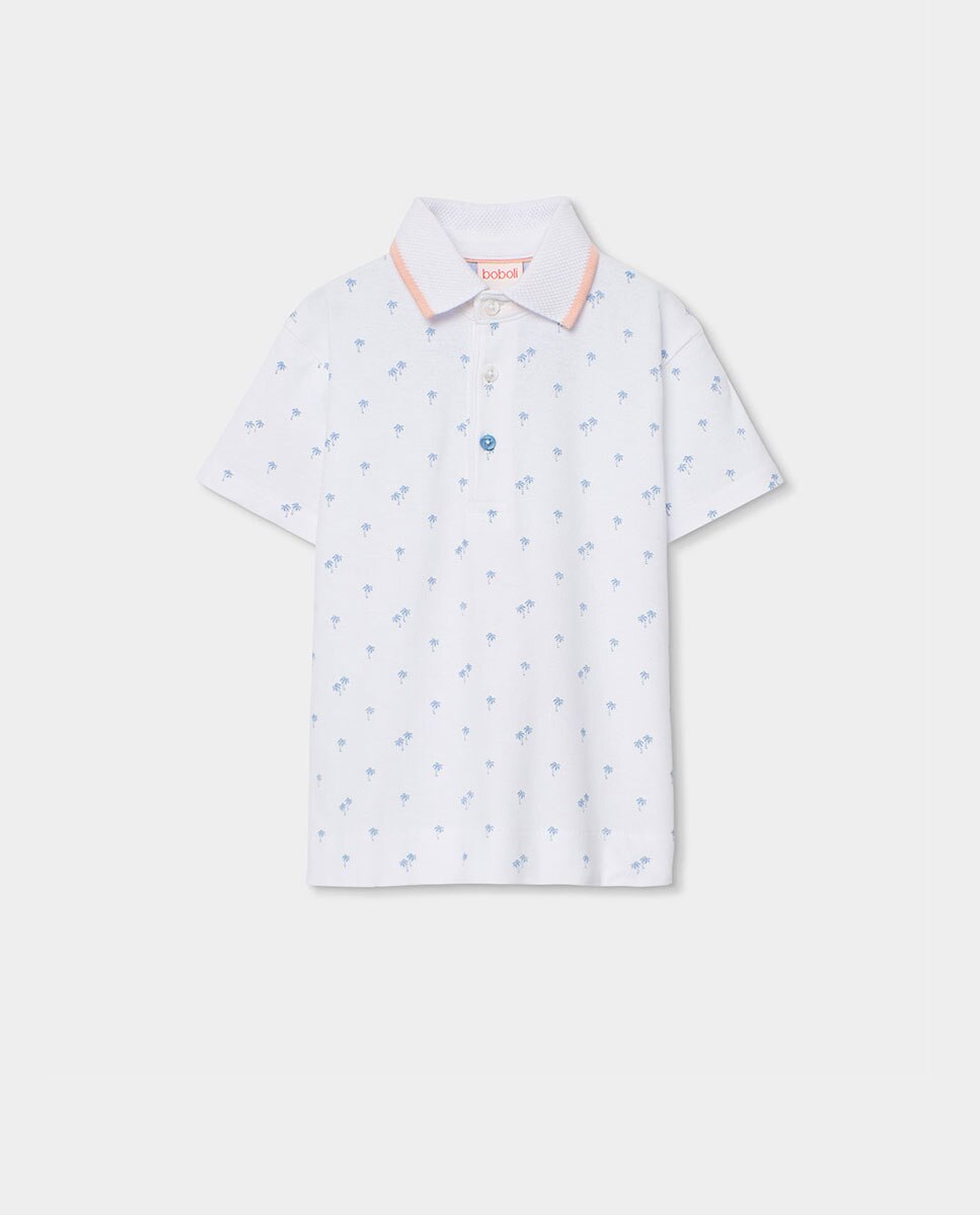Polo piqué estampado de niño