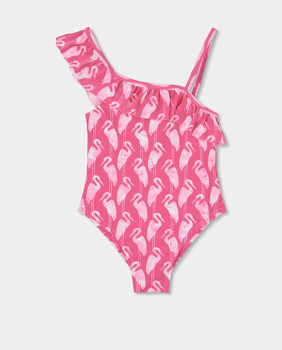 Bañador poliamida estampado de niña - Boboli - Rosa chicle Rosa chicle-1