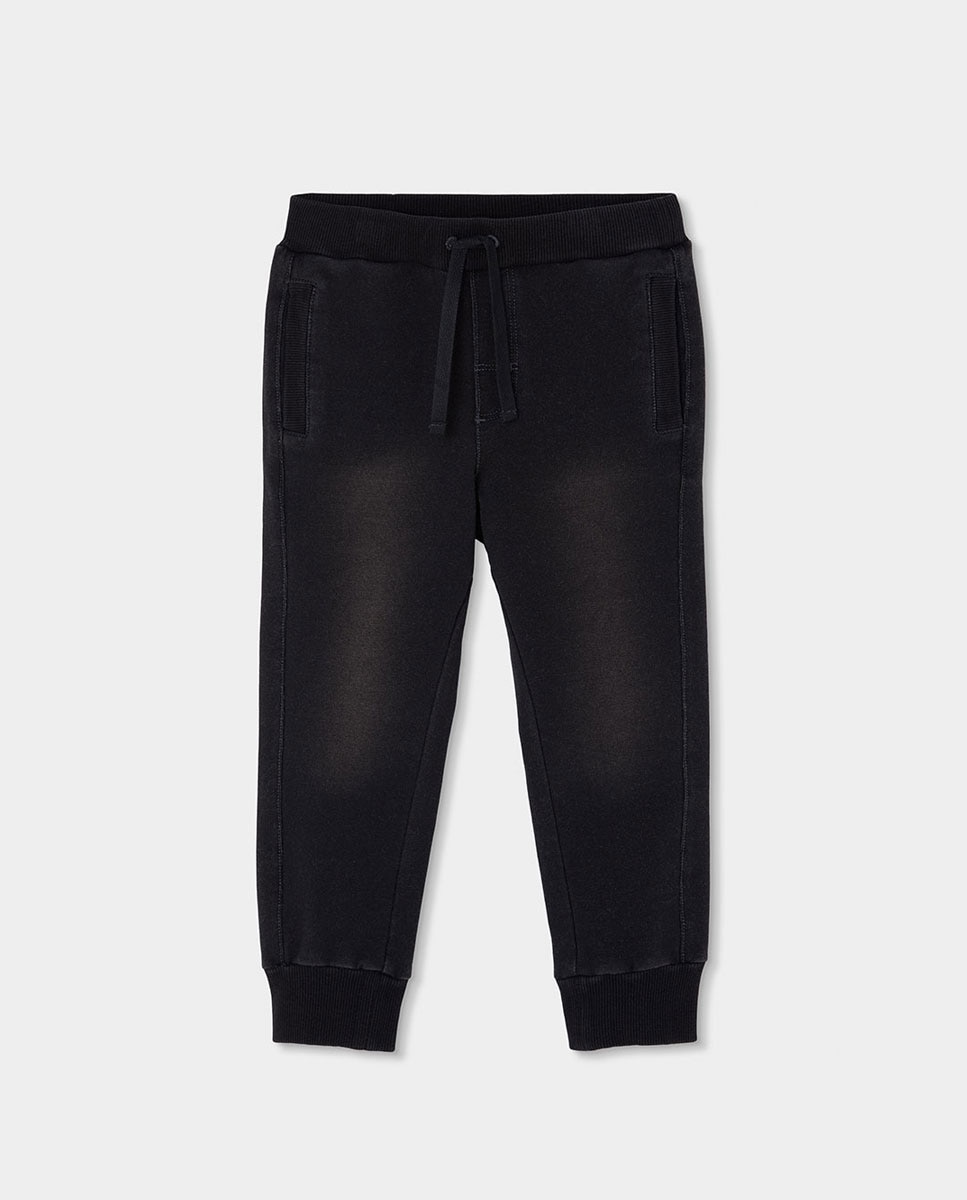 Imagen 0 de Pantalón vaquero jogpant de niño de tiro alto Negro