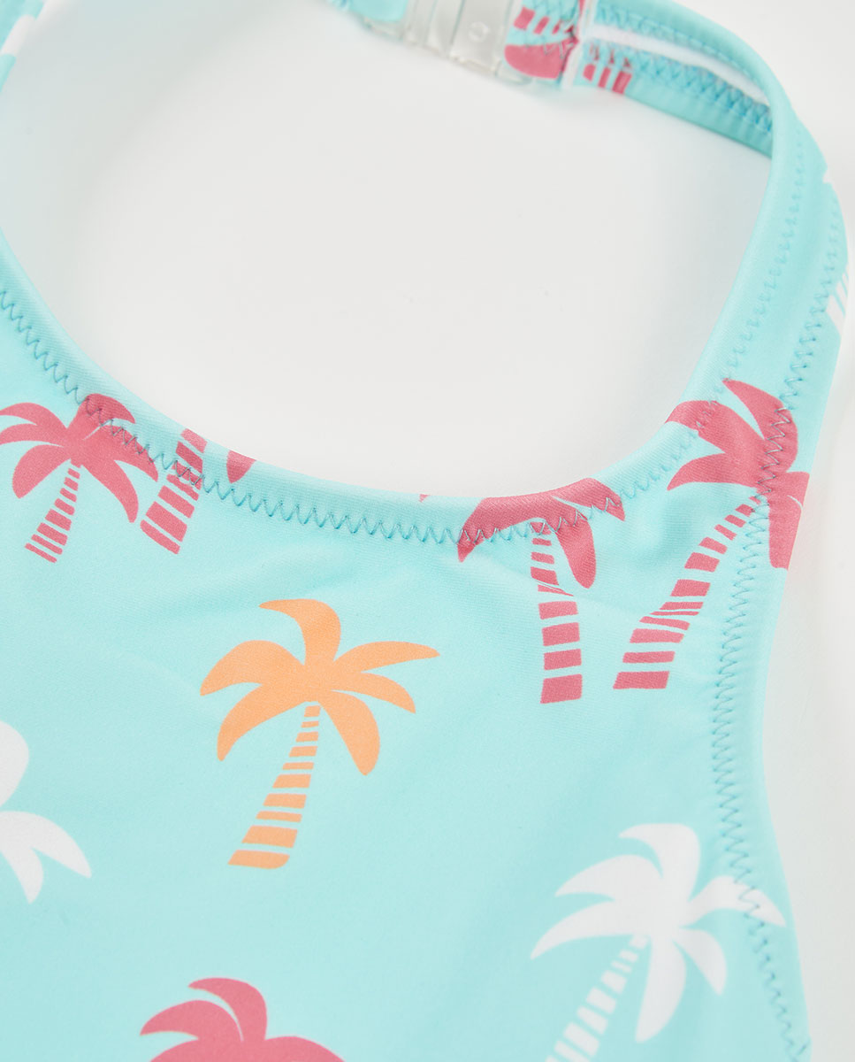 Bañador poliamida "palmeras" de niña - Boboli - Turquesa Turquesa-2