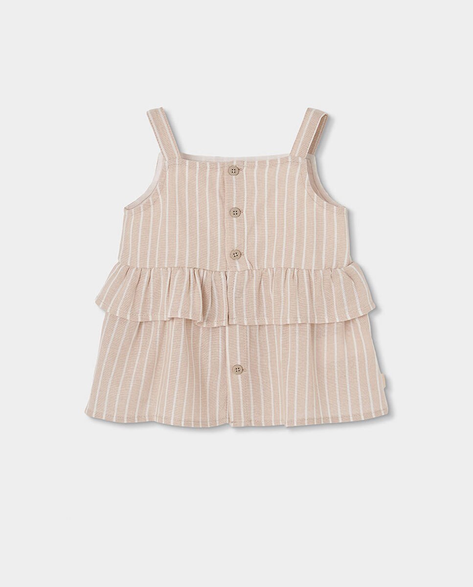 Top lino listado de niña - Boboli - Beige Beige-3