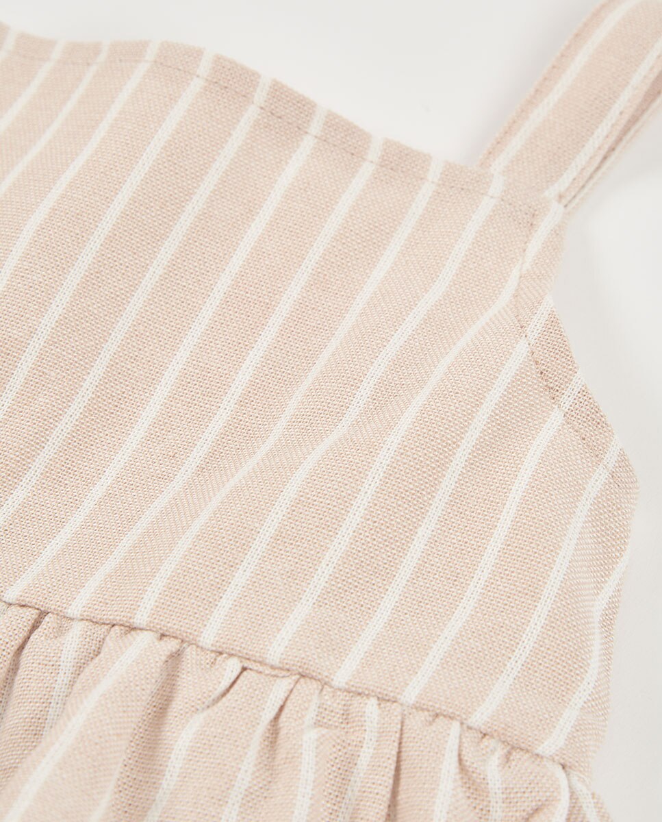 Top lino listado de niña - Boboli - Beige Beige-2