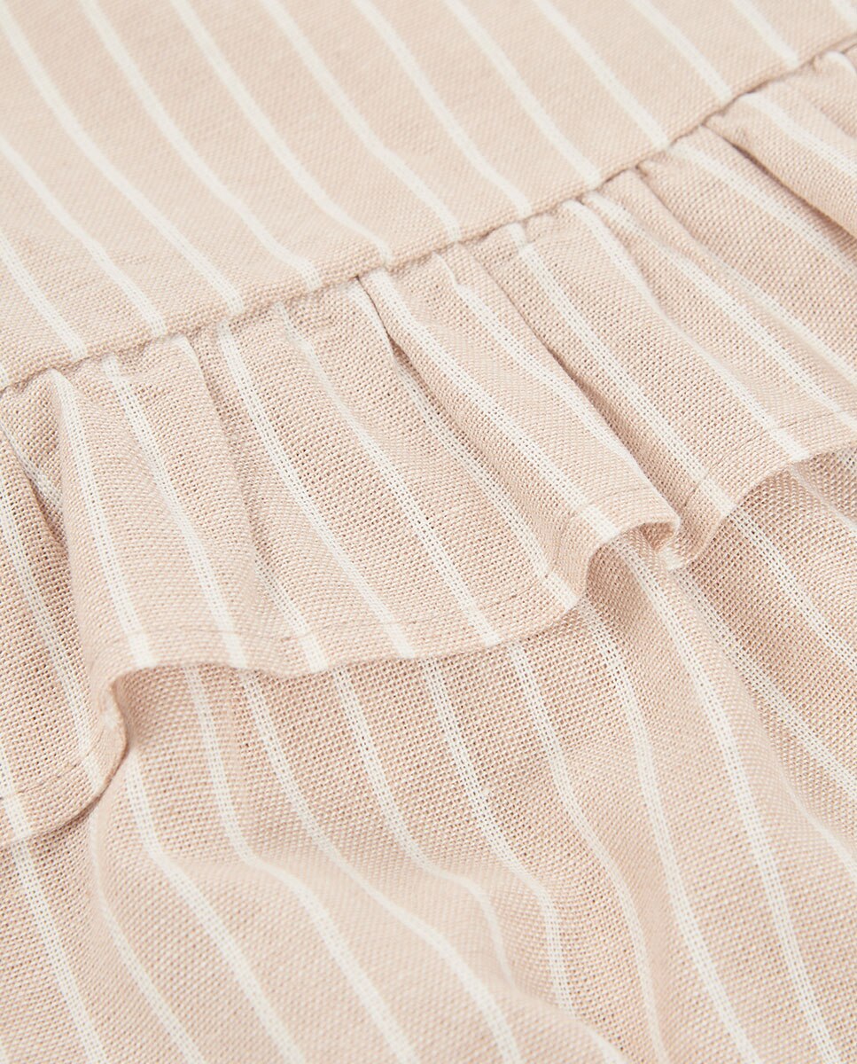 Top lino listado de niña - Boboli - Beige Beige-4