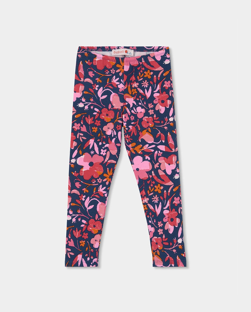 Leggings punto elástico de niña - Boboli - Azul oscuro Azul oscuro-1