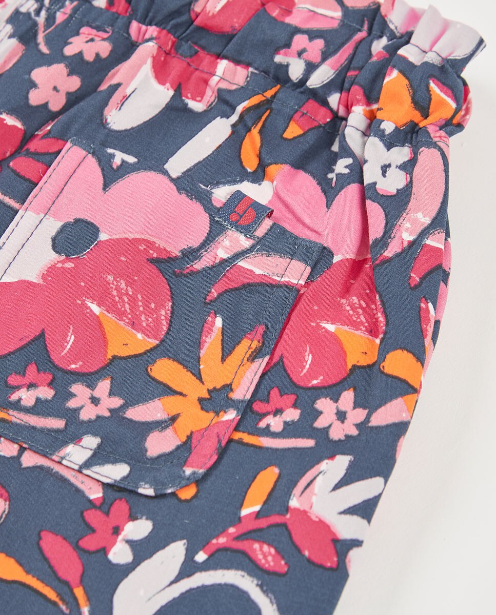 Bermudas satén flores de niña - Boboli - Multicolor Multicolor-4