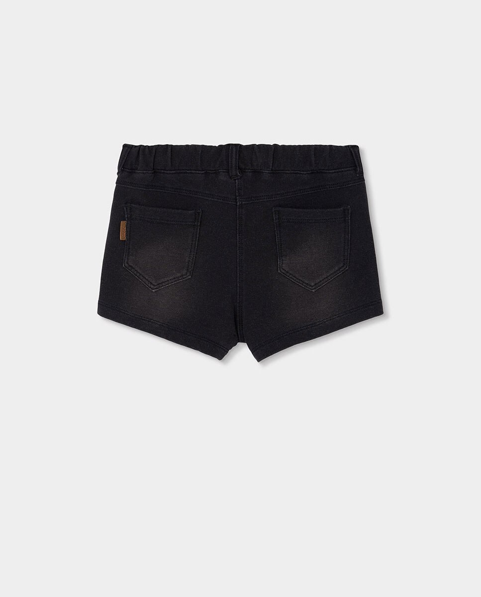 Short de felpa efecto denim para niña - Boboli - Negro Negro-3
