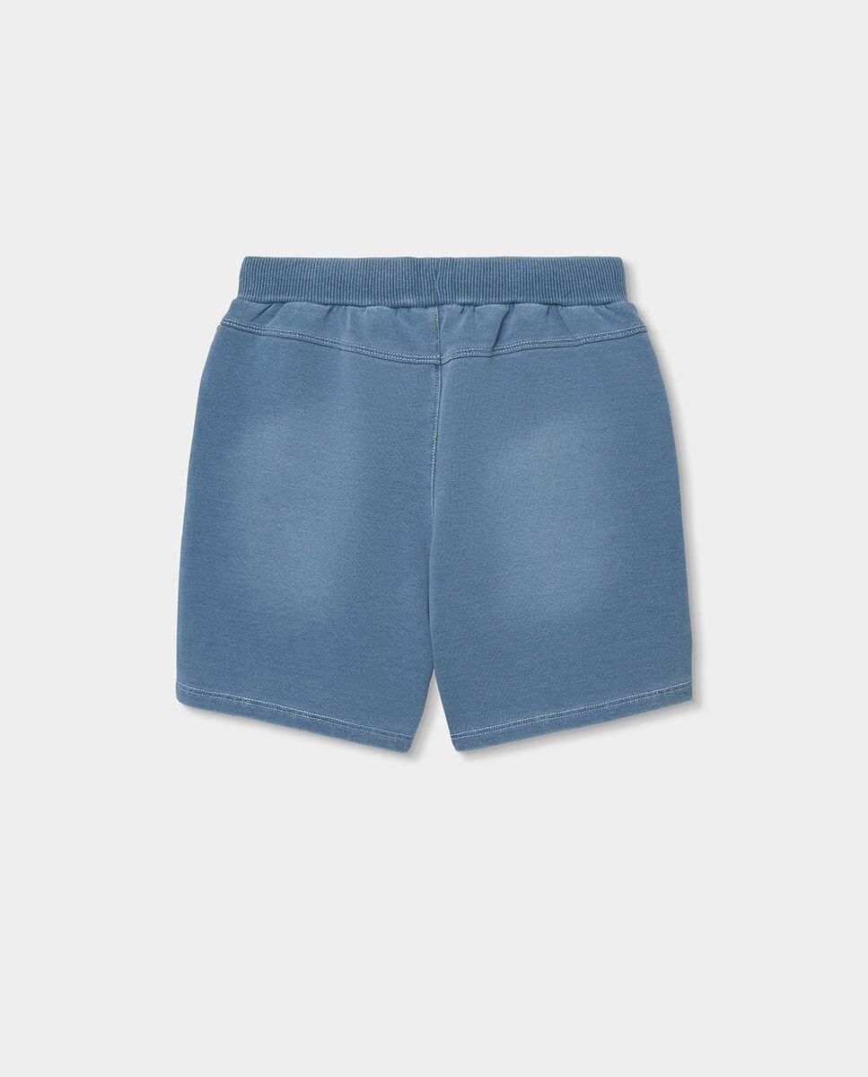 Bermudas felpa denim bleach - Boboli - Azul denim Azul denim-3