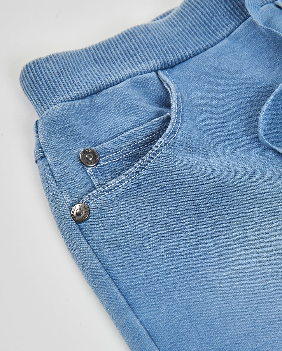 Bermudas felpa denim bleach - Boboli - Azul denim Azul denim-2