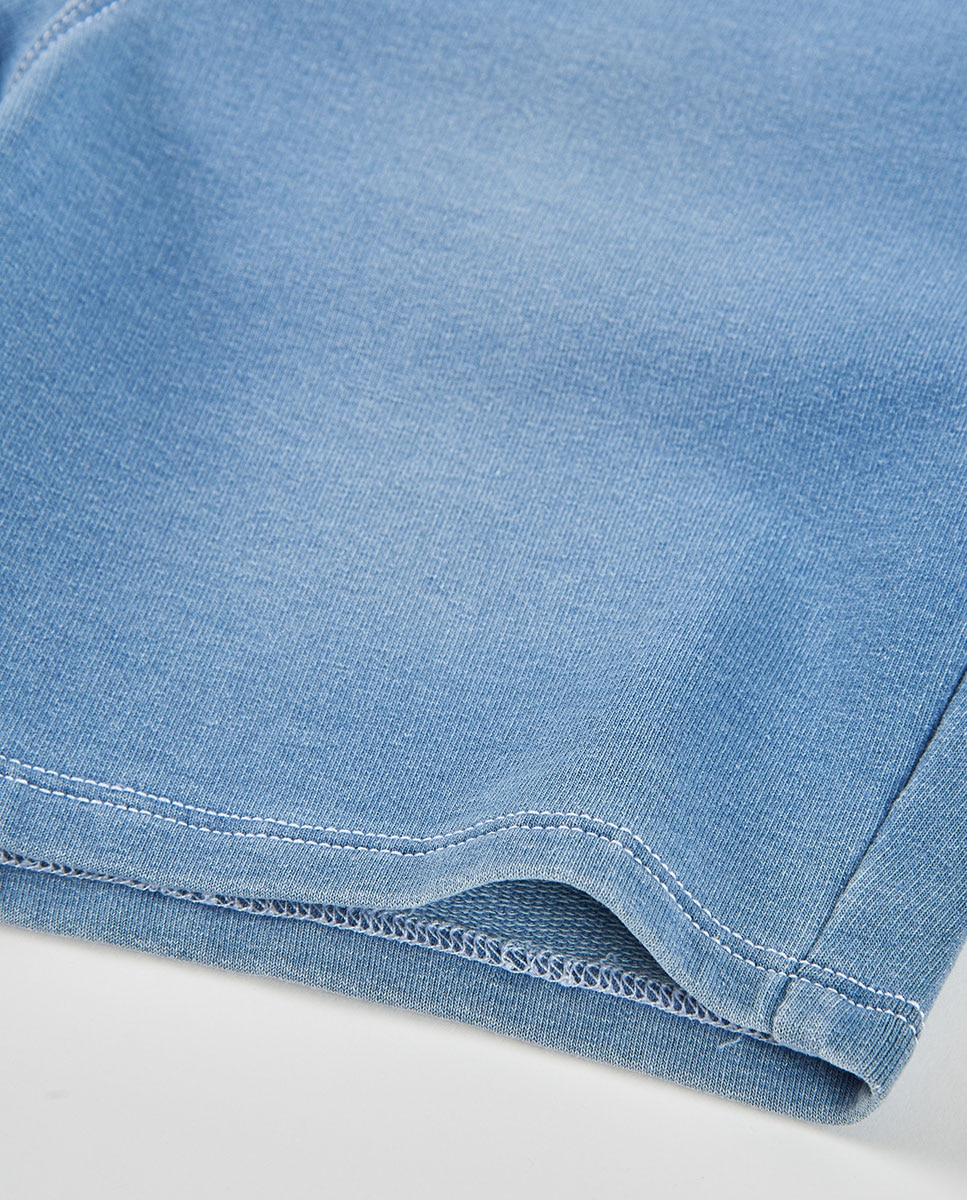 Bermudas felpa denim bleach - Boboli - Azul denim Azul denim-4