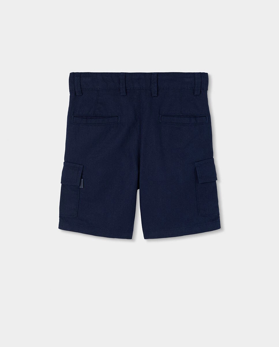 Bermudas lino de niño - Boboli - Azul oscuro Azul oscuro-3