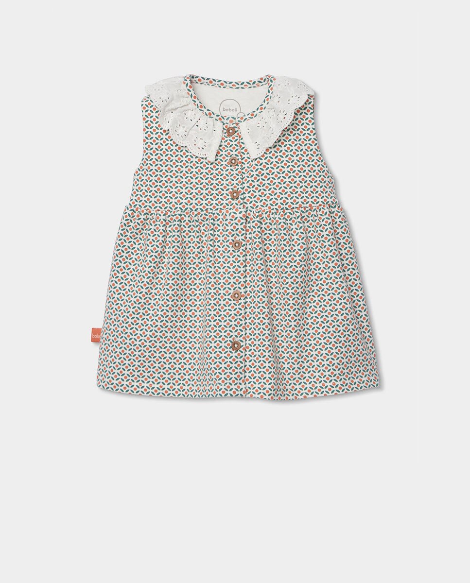 Vestido punto estampado de bebé