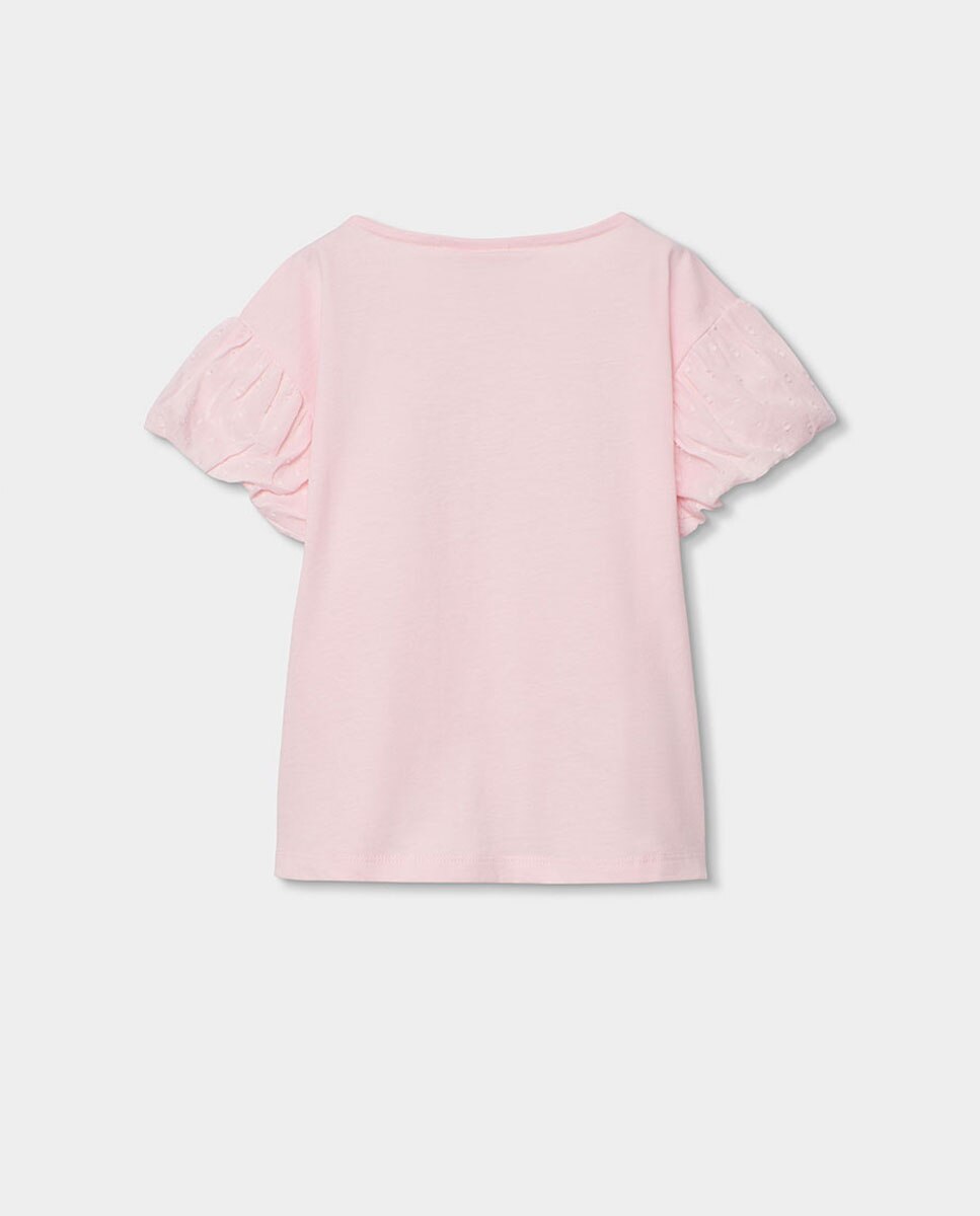 Camiseta punto combinada de niña - Boboli - Rosa / Azul marino Rosa / Azul marino-3