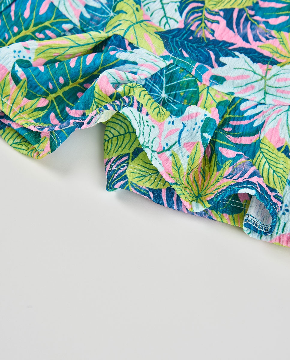 Falda punto estampada de niña - Boboli - Rosa / Verde Rosa / Verde-4