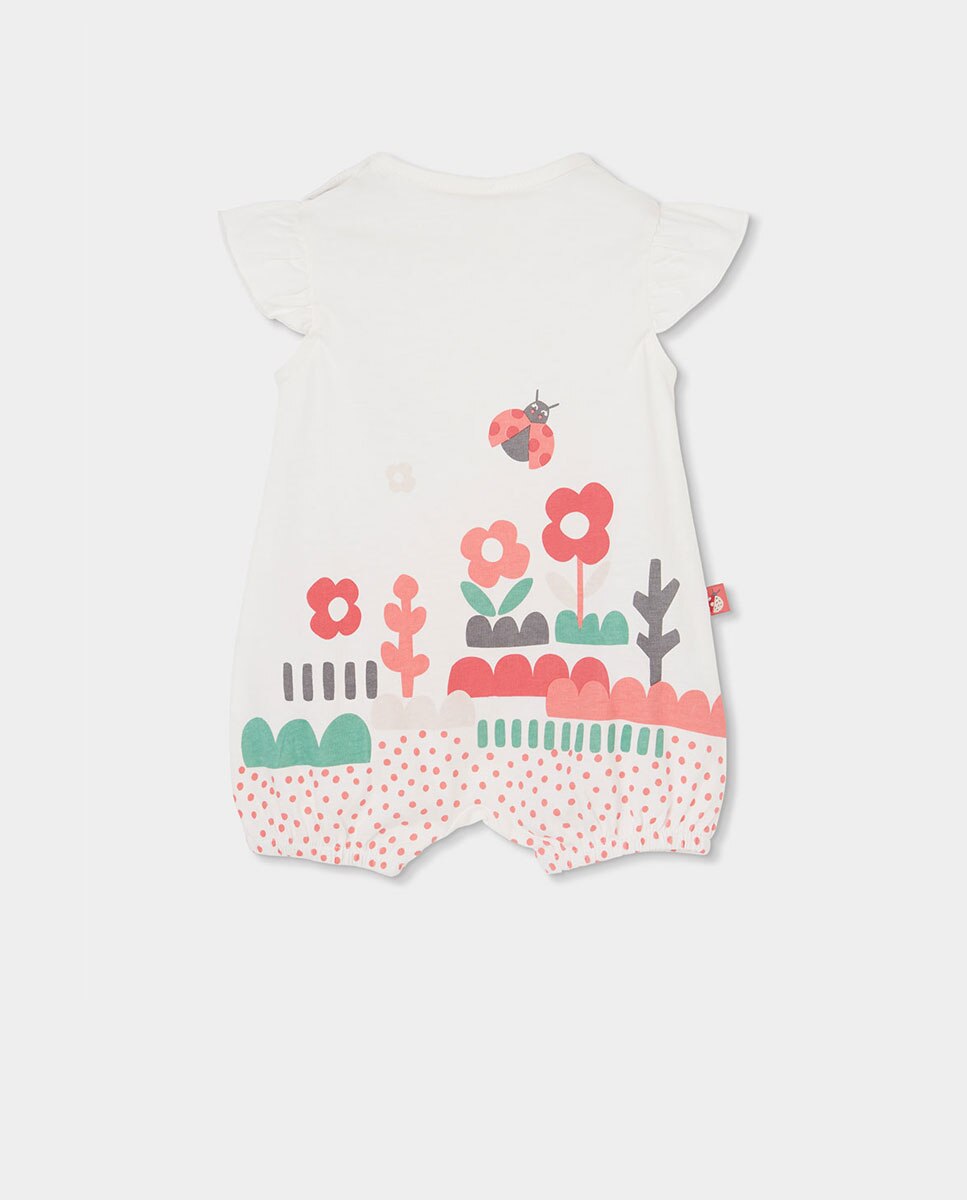 Pelele punto de bebé niña - Boboli - Blanco / Rojo Blanco / Rojo-3