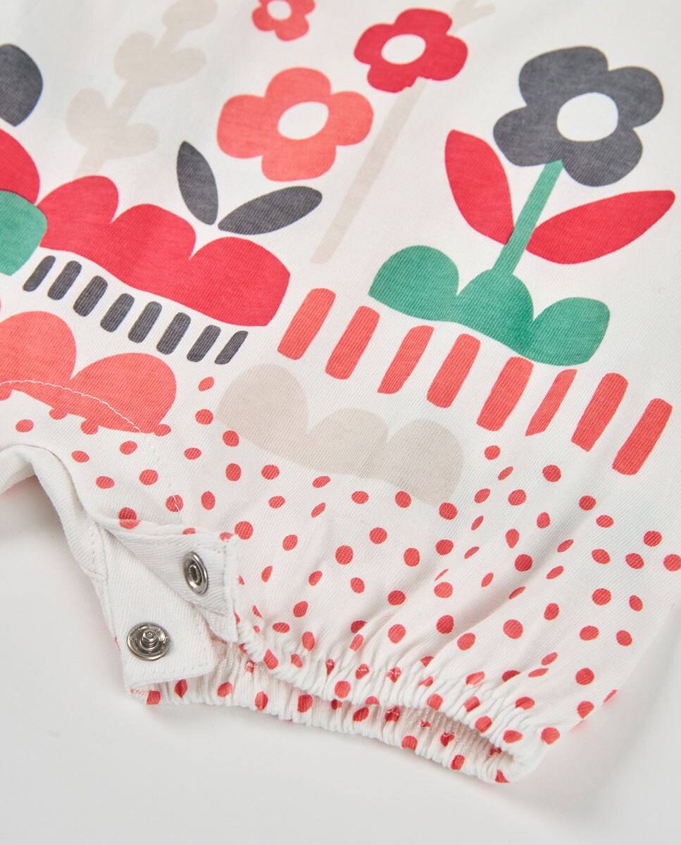 Pelele punto de bebé niña - Boboli - Blanco / Rojo Blanco / Rojo-4