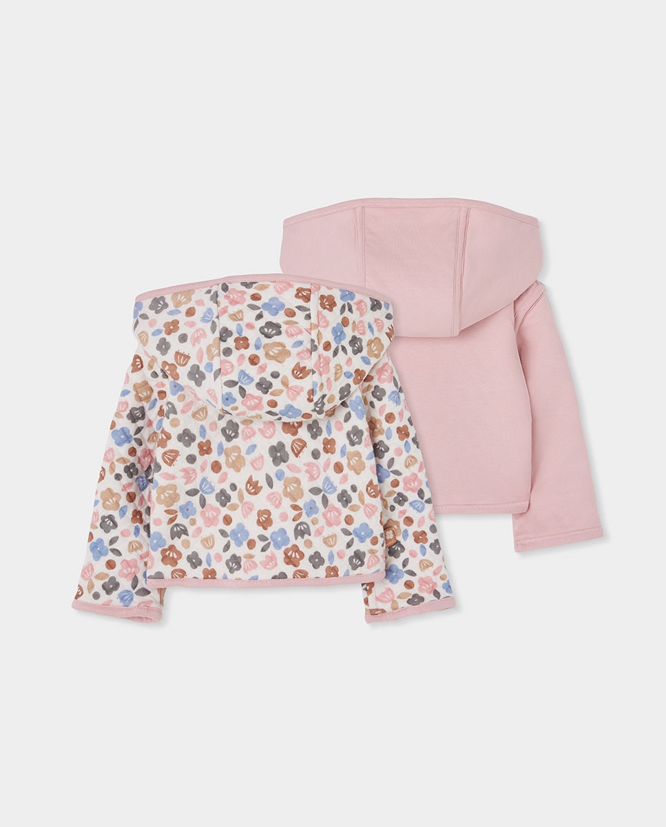 Chaqueta de punto de bebé niña de algodón con capucha - Boboli - Multicolor Multicolor-3