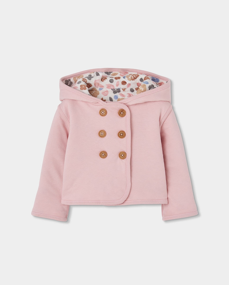 Chaqueta de punto de bebé niña de algodón con capucha - Boboli - Multicolor Multicolor-4