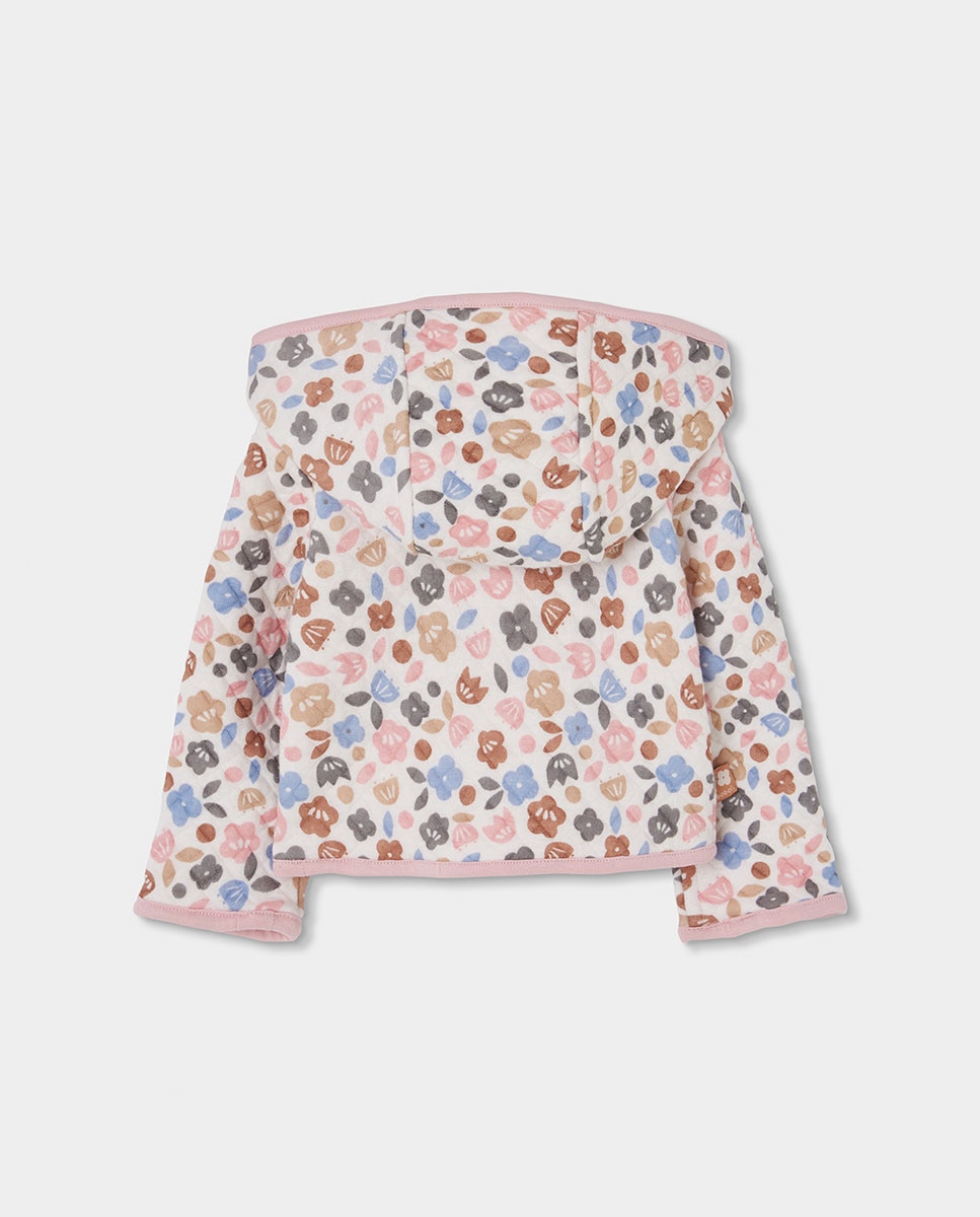 Chaqueta de punto de bebé niña de algodón con capucha - Boboli - Multicolor Multicolor-5