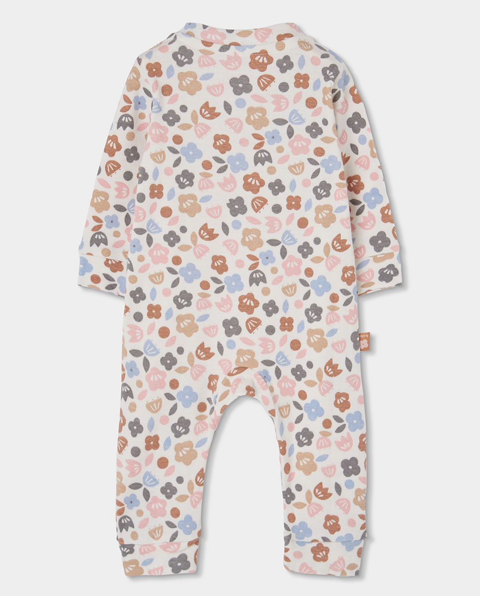 Pelele de canalé de bebé niña de algodón con manga larga - Boboli - Multicolor Multicolor-3