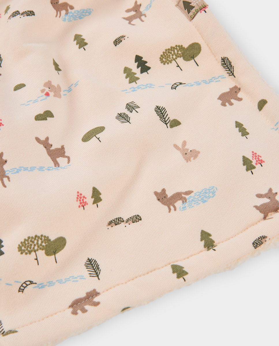 Manta bebé de felpa estampado bosque animales - Boboli - Rosa Rosa-4
