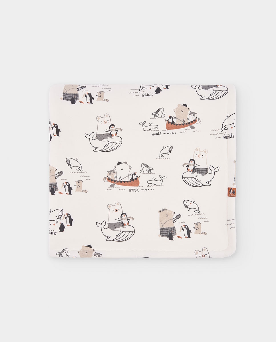 Manta bebé de felpa estampado animales marinos - Boboli - Beige Beige-3