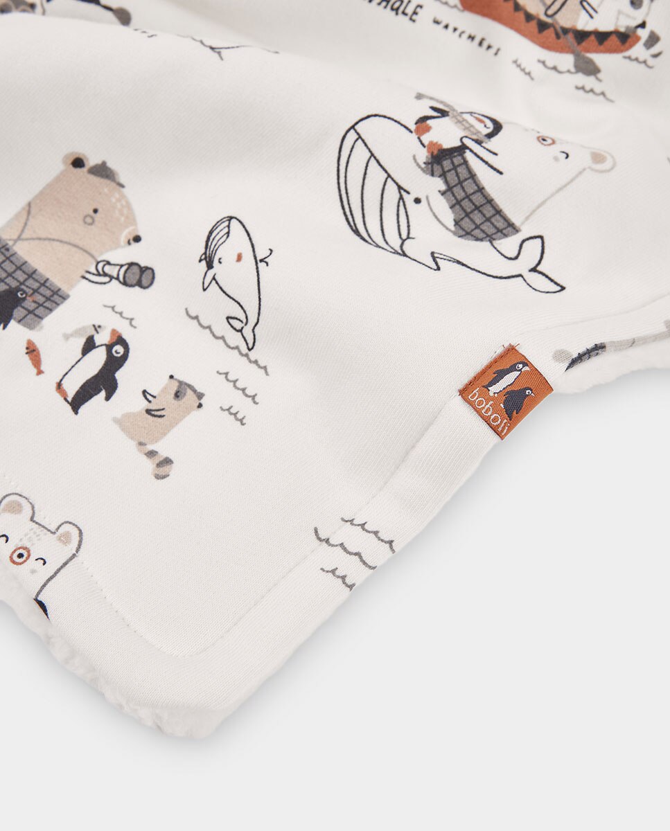 Manta bebé de felpa estampado animales marinos - Boboli - Beige Beige-4