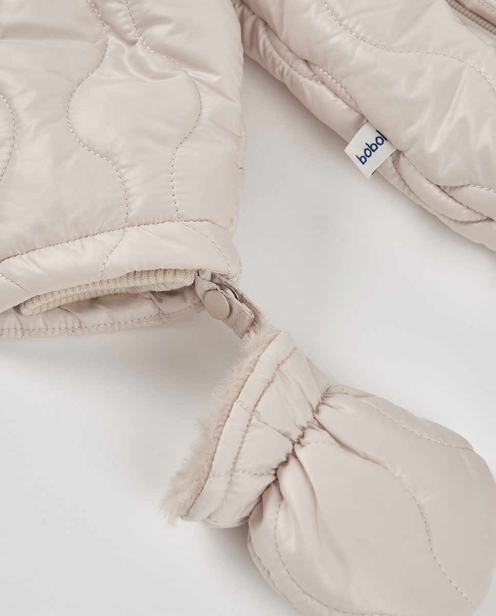 Pelele de bebé de manga larga con cuello redondo - Boboli - Beige Beige-4