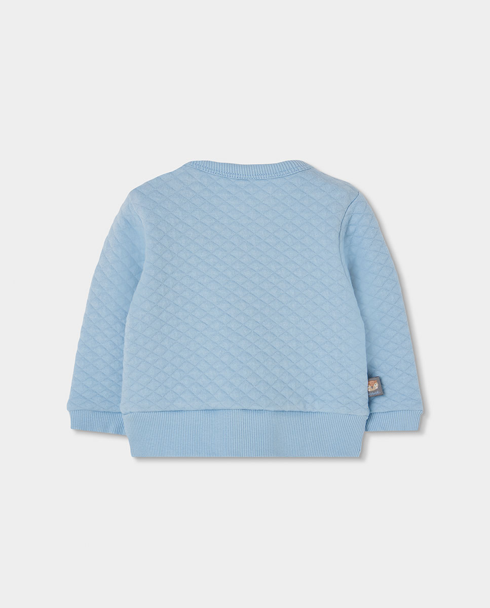 Conjunto de punto de bebe niño de manga larga con cuello redondo - Boboli - Azul claro Azul claro-5