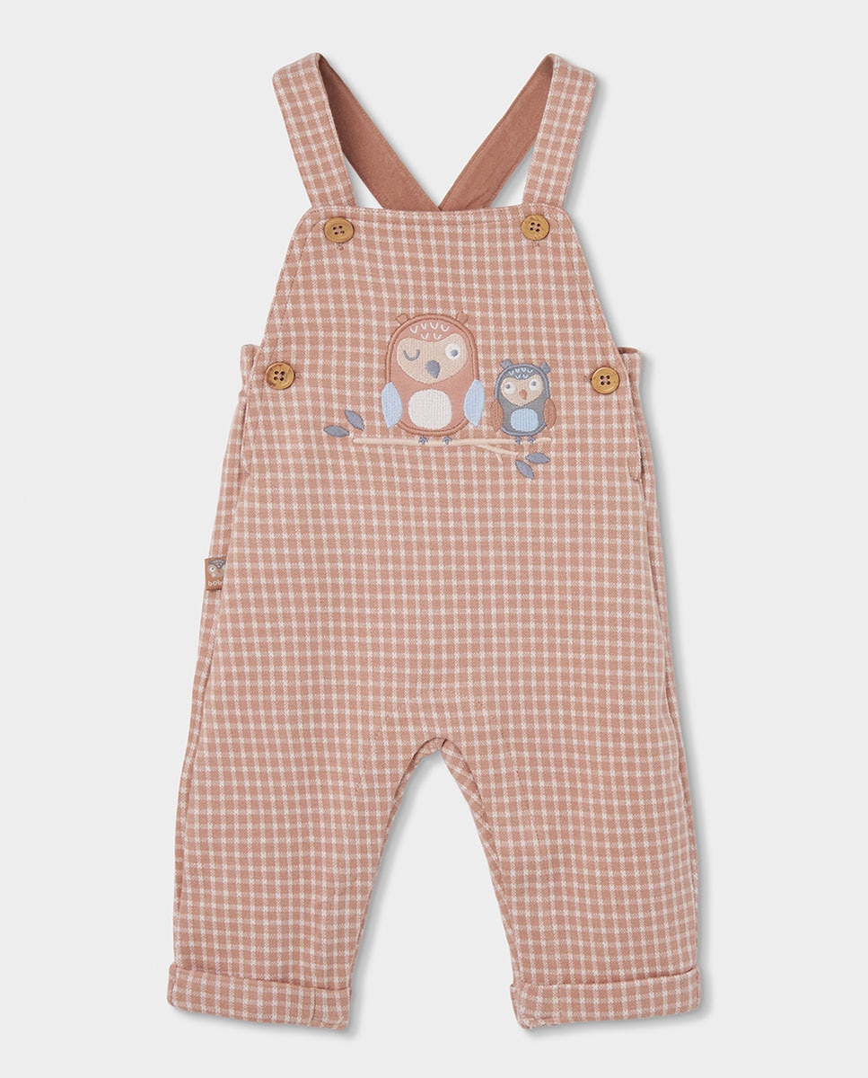 Conjunto de punto de bebe niño a cuadros con cuello semicisne - Boboli - Blanco / Rosa Blanco / Rosa-4