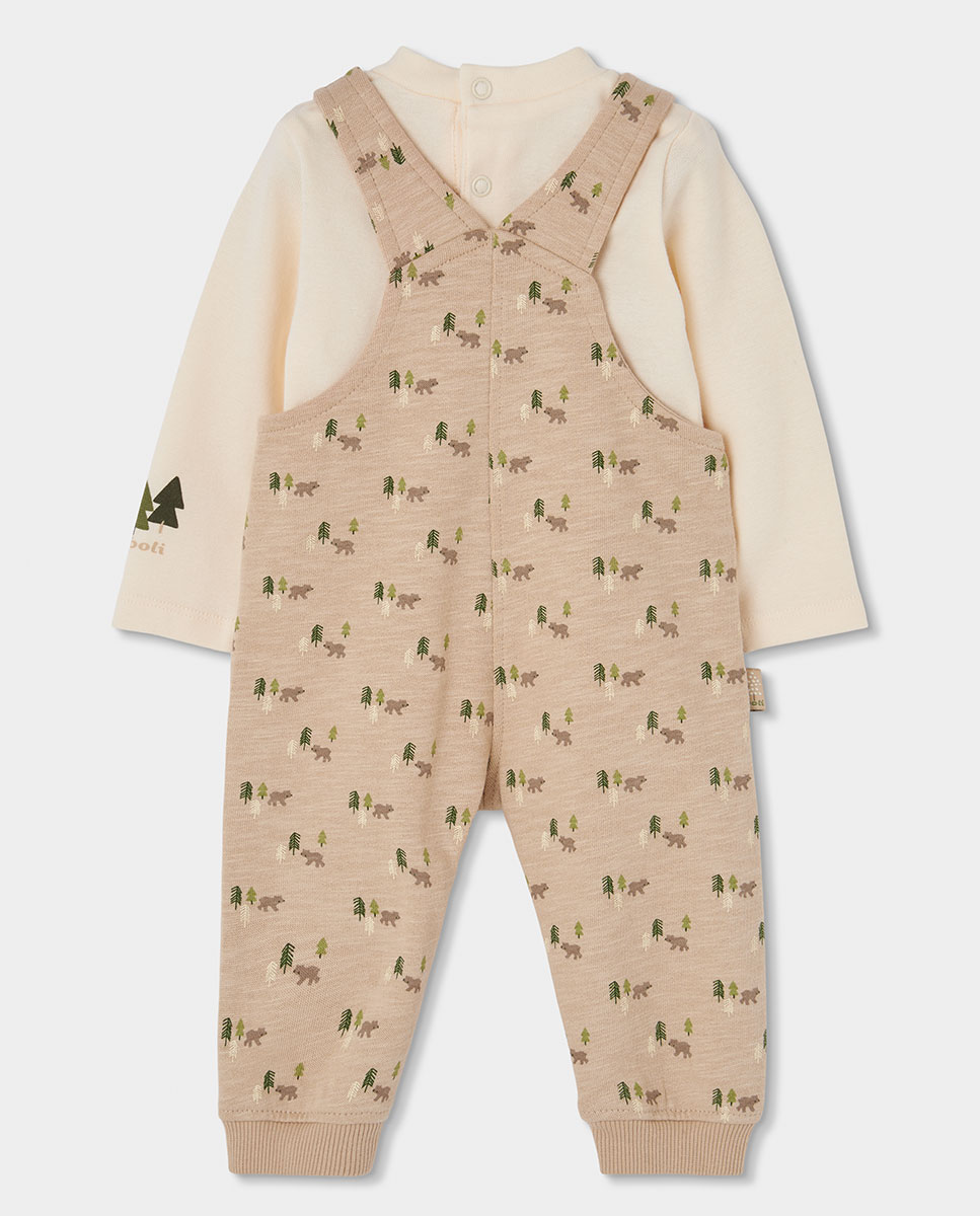 Conjunto de bebé niño con cuello semicisne - Boboli - Beige Beige-3