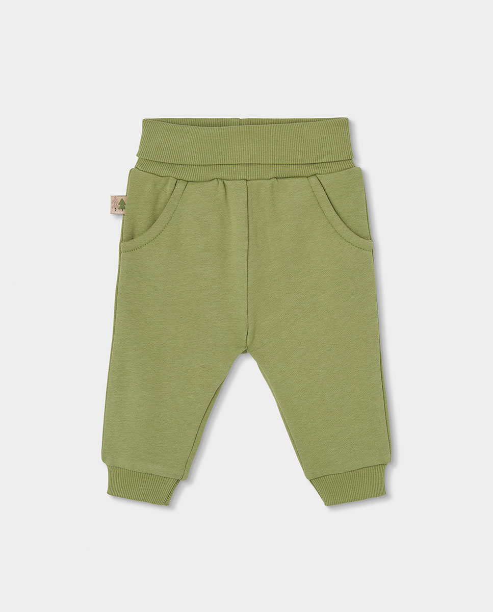 Conjunto de algodón de bebé niño de manga larga con cuello redondo - Boboli - Verde-Marrón Verde-Marrón-4