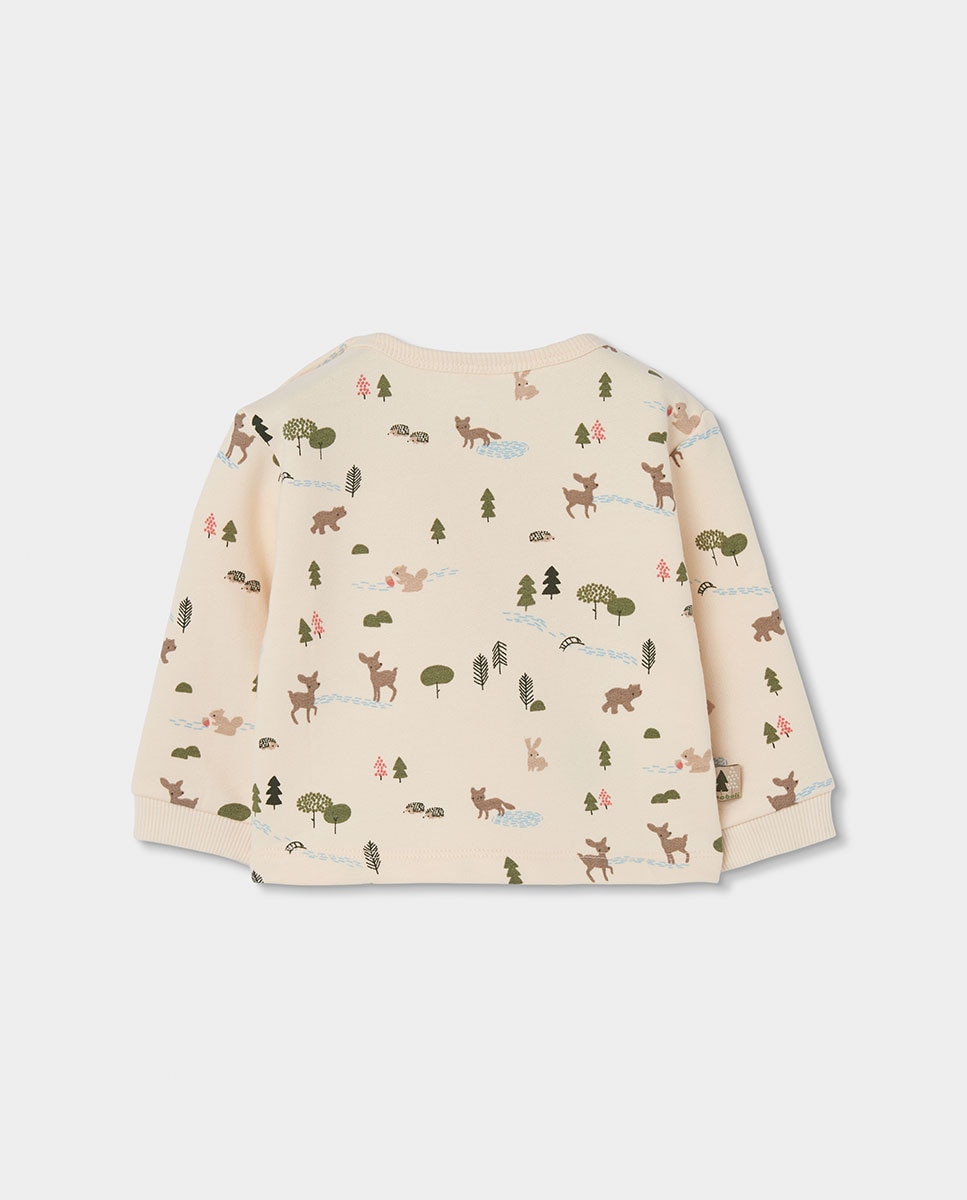 Conjunto de algodón de bebé niño de manga larga con cuello redondo - Boboli - Verde-Marrón Verde-Marrón-5