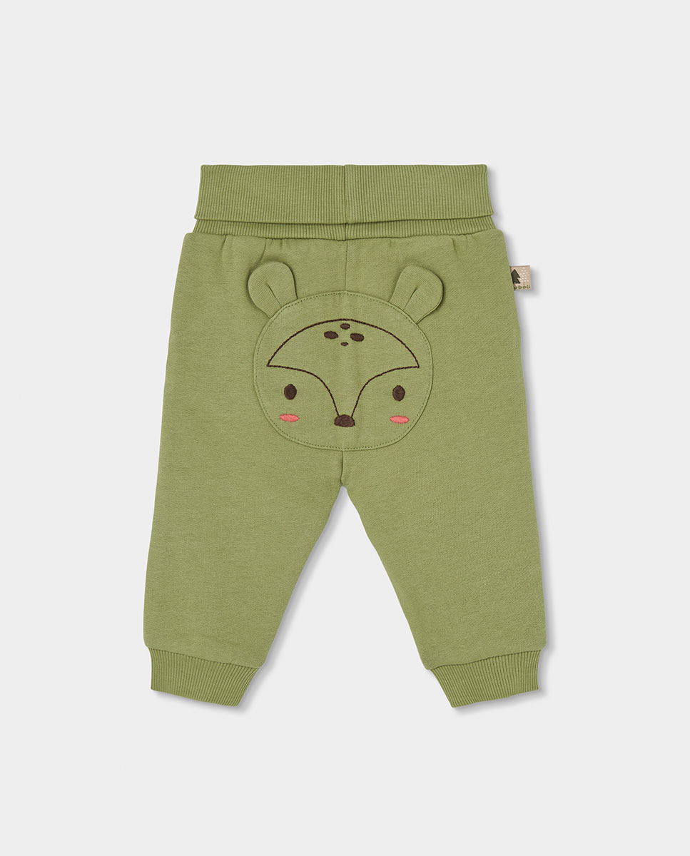 Conjunto de algodón de bebé niño de manga larga con cuello redondo - Boboli - Verde-Marrón Verde-Marrón-6