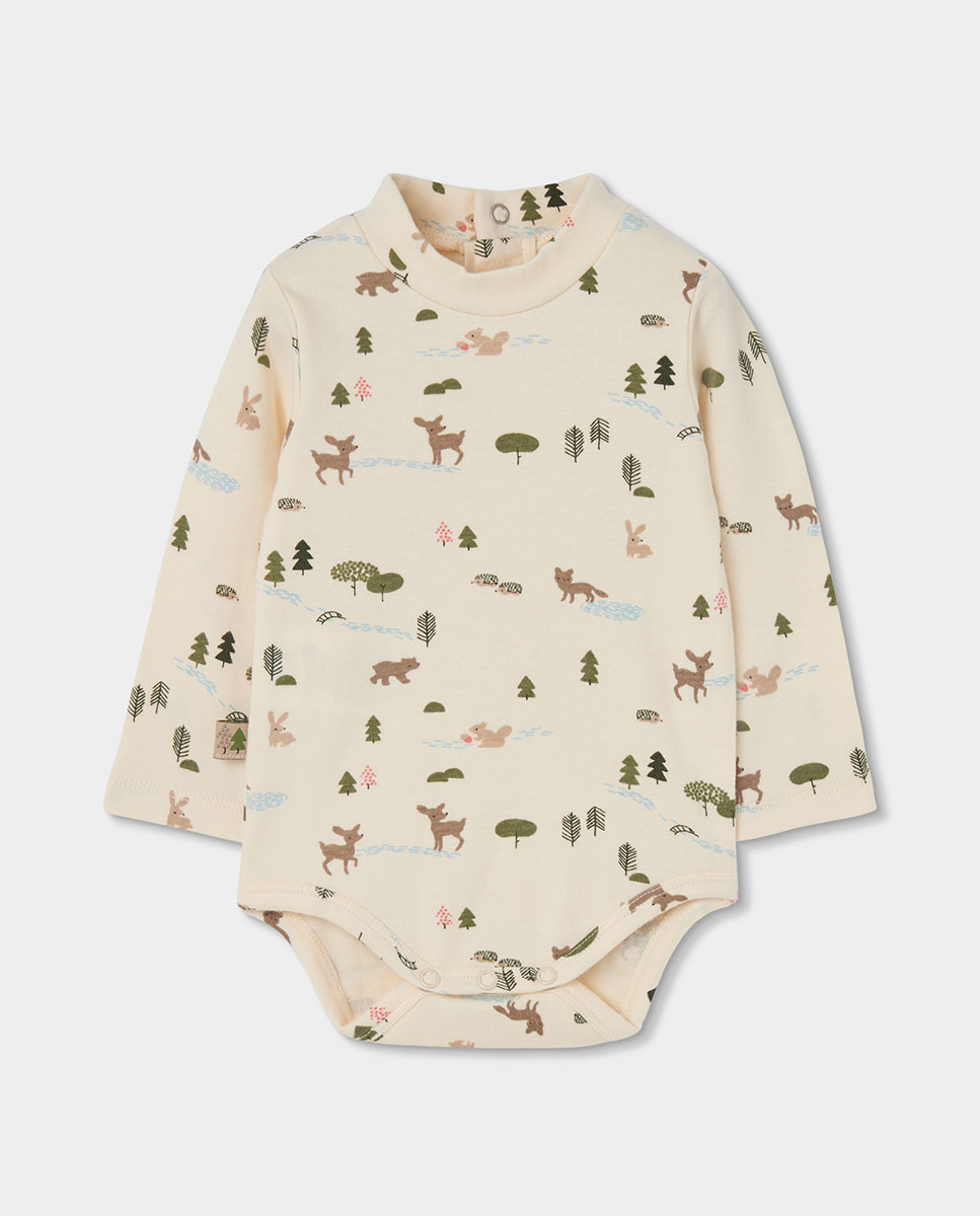 Conjunto de bebé niño de manga larga con cuello semicisne - Boboli - Blanco / Verde Blanco / Verde-2