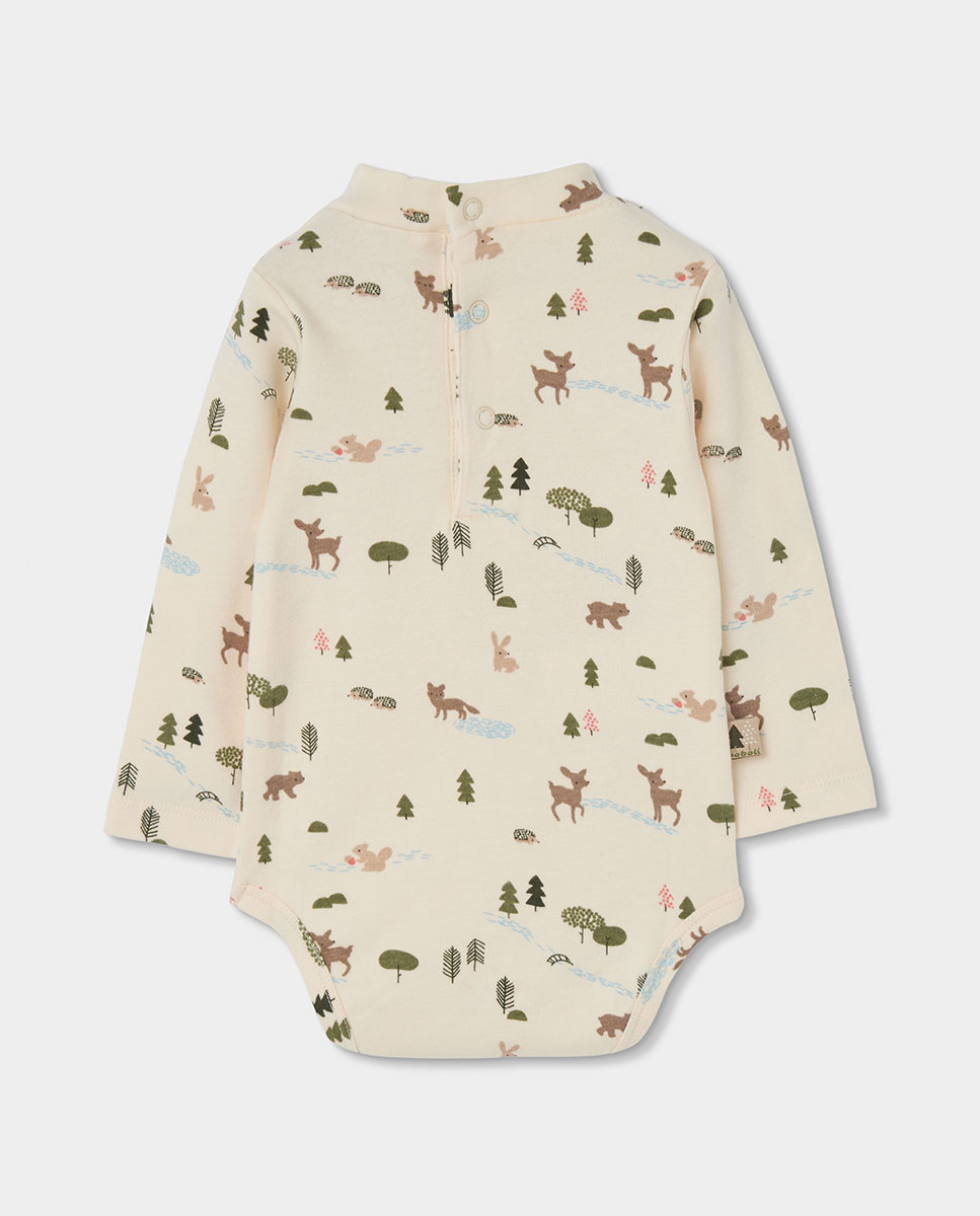Conjunto de bebé niño de manga larga con cuello semicisne - Boboli - Blanco / Verde Blanco / Verde-5